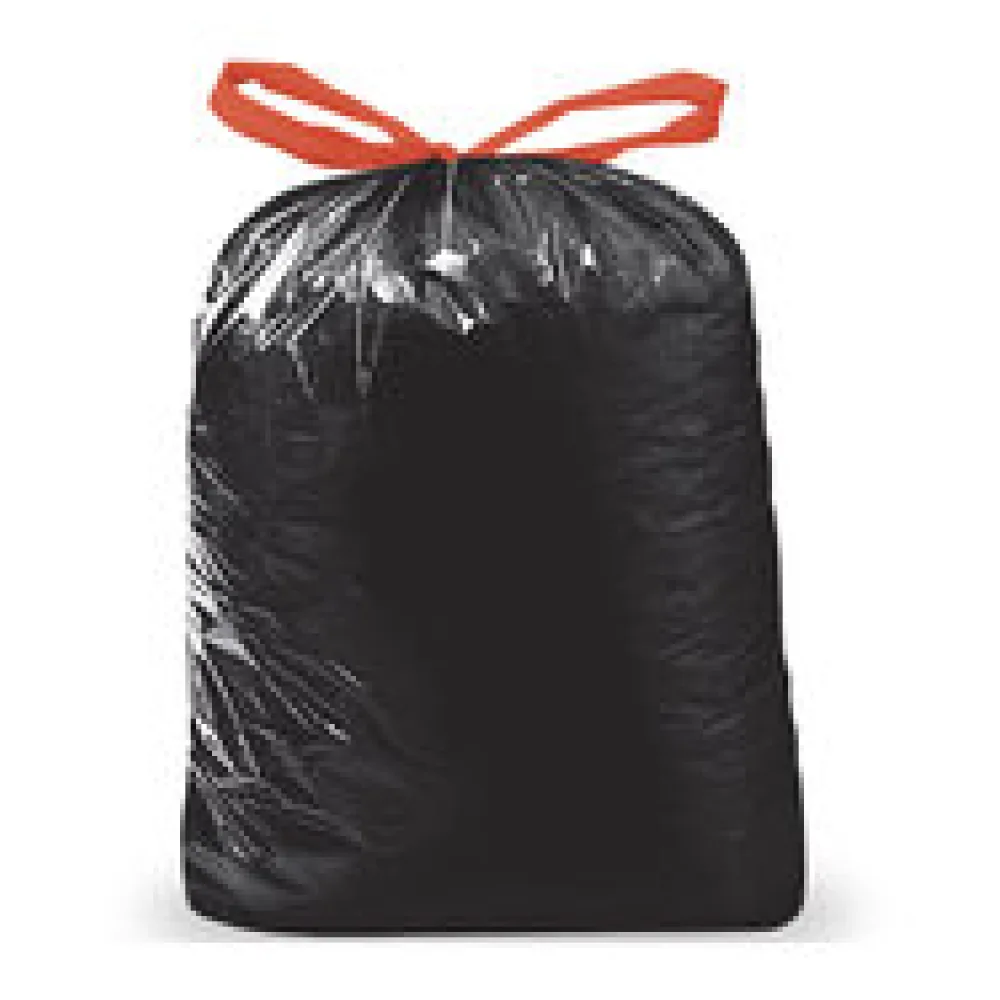 Müllsäcke mit Zugband 120 Liter LDPE 70 x 100 cm schwarz, 10 Stk.