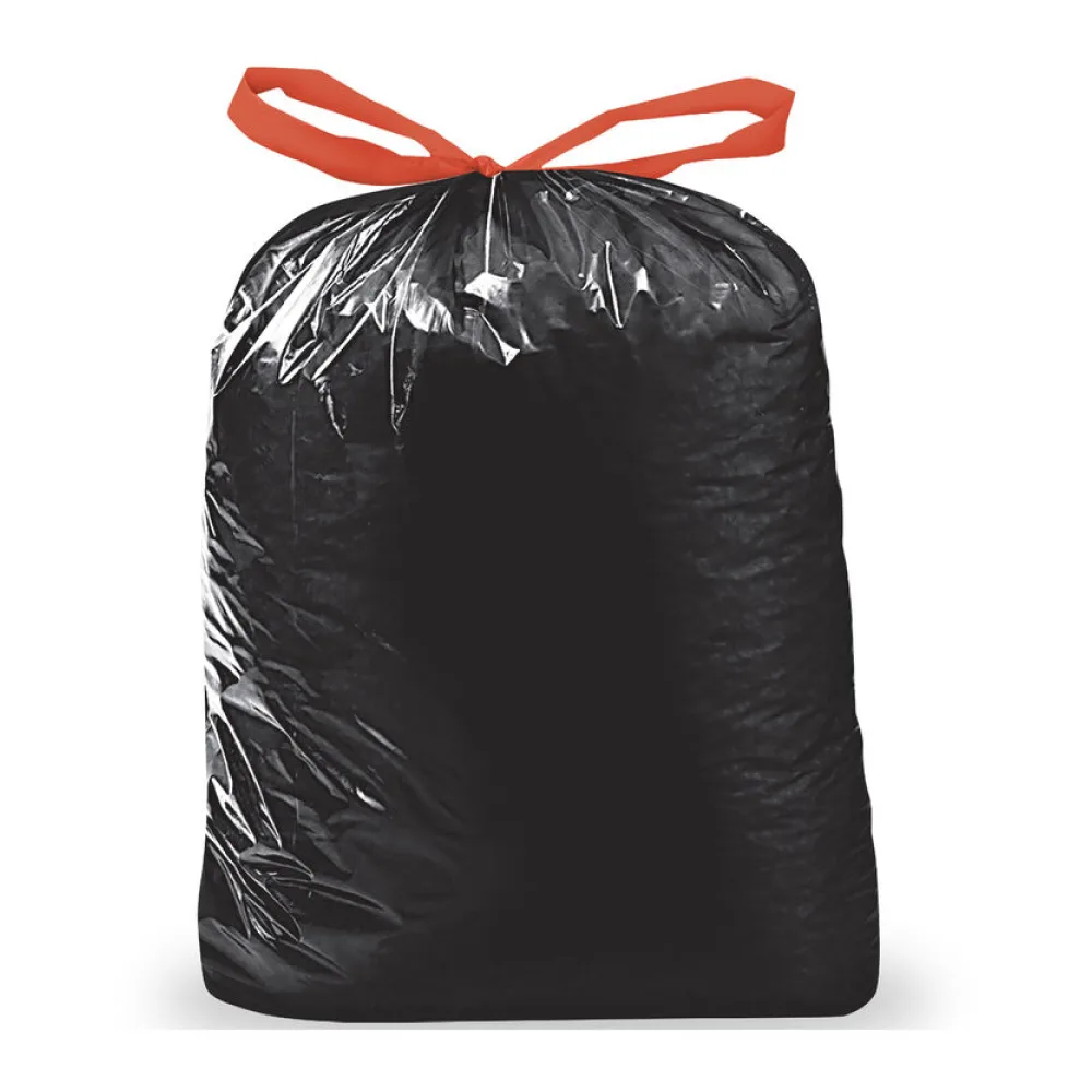 Müllsäcke mit Zugband 120 Liter LDPE 70 x 100 cm schwarz, 10 Stk. – Bild 2