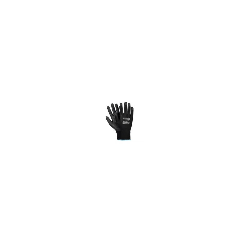 Montagehandschuhe, Arbeitshandschuhe Polyester Polyurethan M-8 schwarz, 12 Paar