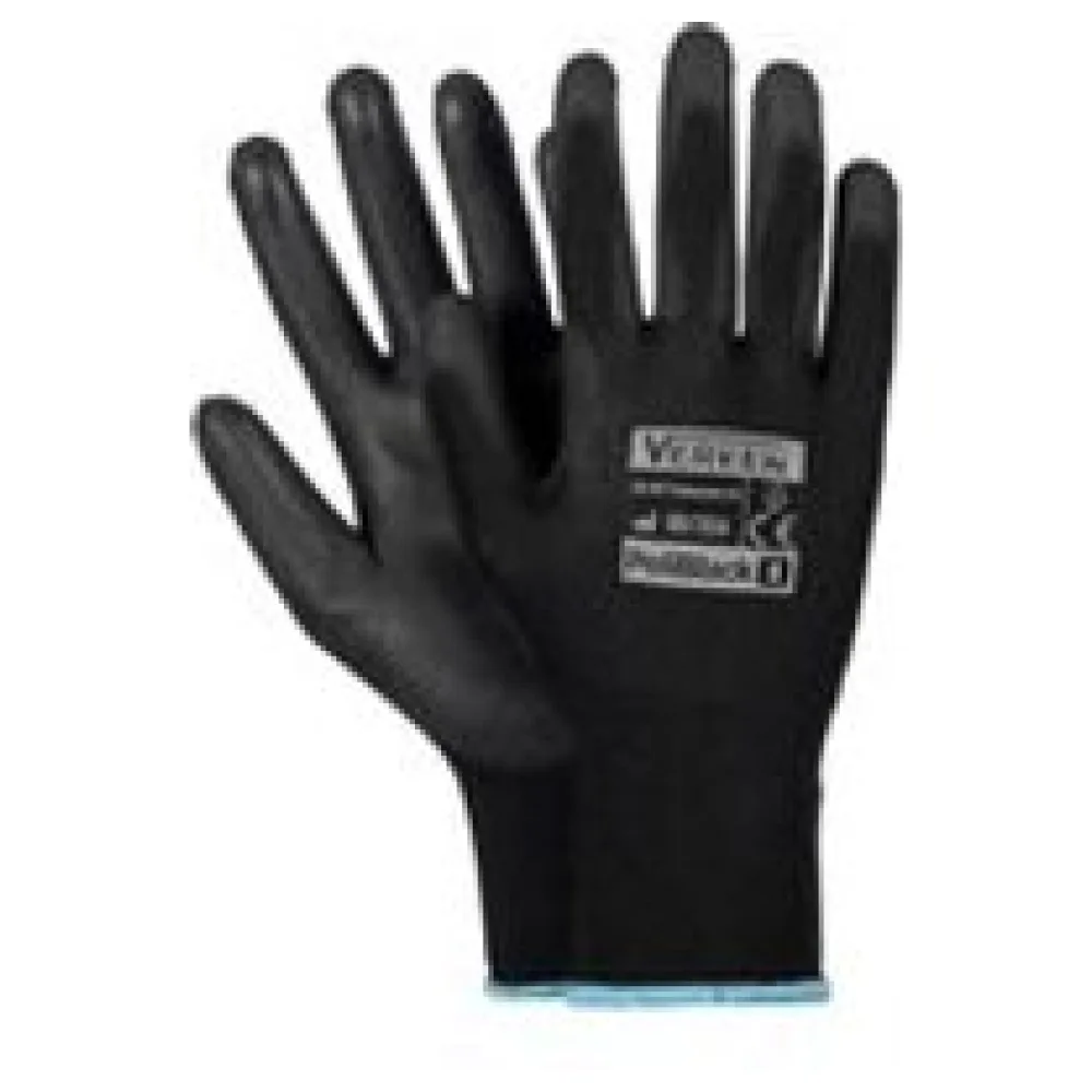 Montagehandschuhe, Arbeitshandschuhe Polyester Polyurethan M-8 schwarz, 12 Paar – Bild 3