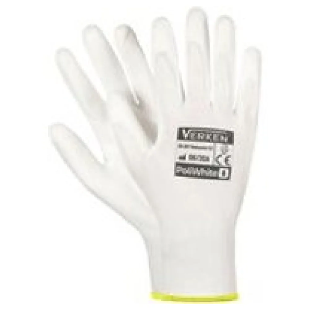 Montagehandschuhe, Arbeitshandschuhe Polyester Polyurethan M-8 weiss, 12 Paar – Bild 3
