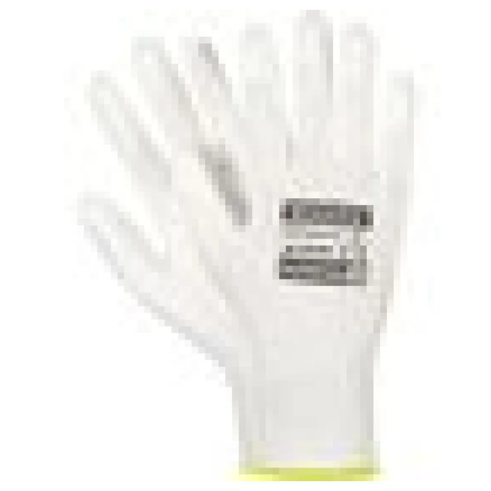 Montagehandschuhe, Arbeitshandschuhe Polyester Polyurethan M-8 weiss, 12 Paar – Bild 4