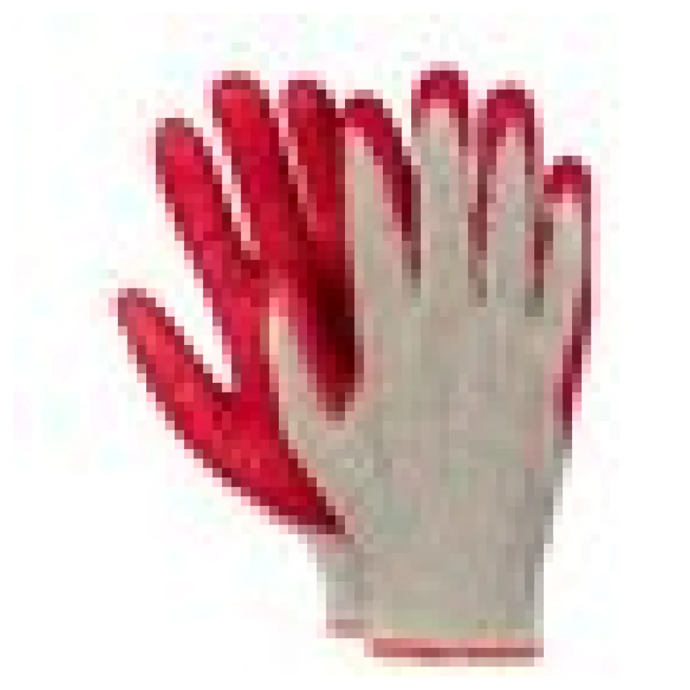 Arbeitshandschuhe, Montagehandschuhe Baumwolle Latex Größe L-9 rot, 10 Paar – Bild 4