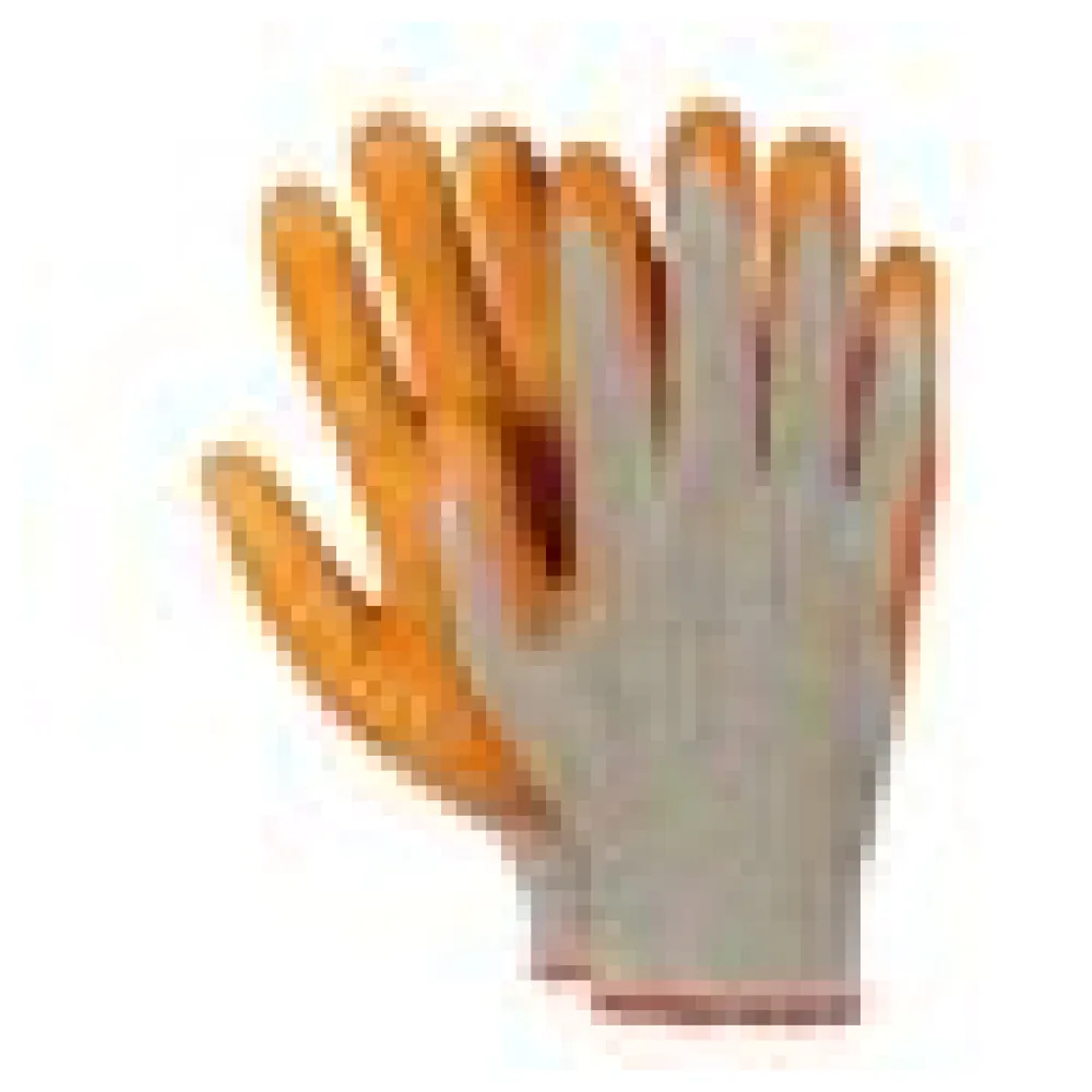 Arbeitshandschuhe, Montagehandschuhe Baumwolle Latex Größe L-9 orange, 10 Paar – Bild 4