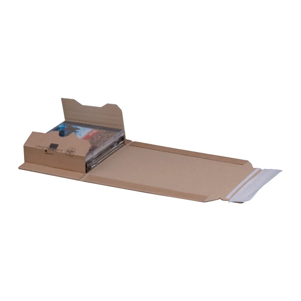 Universalverpackung 147x129mm bis 55mm Höhe Selbstklebeverschluss Aufreißfaden für CDs braun – Bild 2