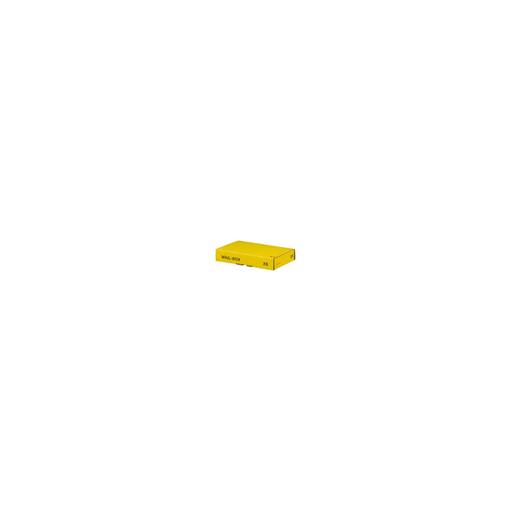 Versandkarton 244x145x43mm MAILBOX XS mit Steckverschluss wiederverschließbar für Maxibrief gelb
