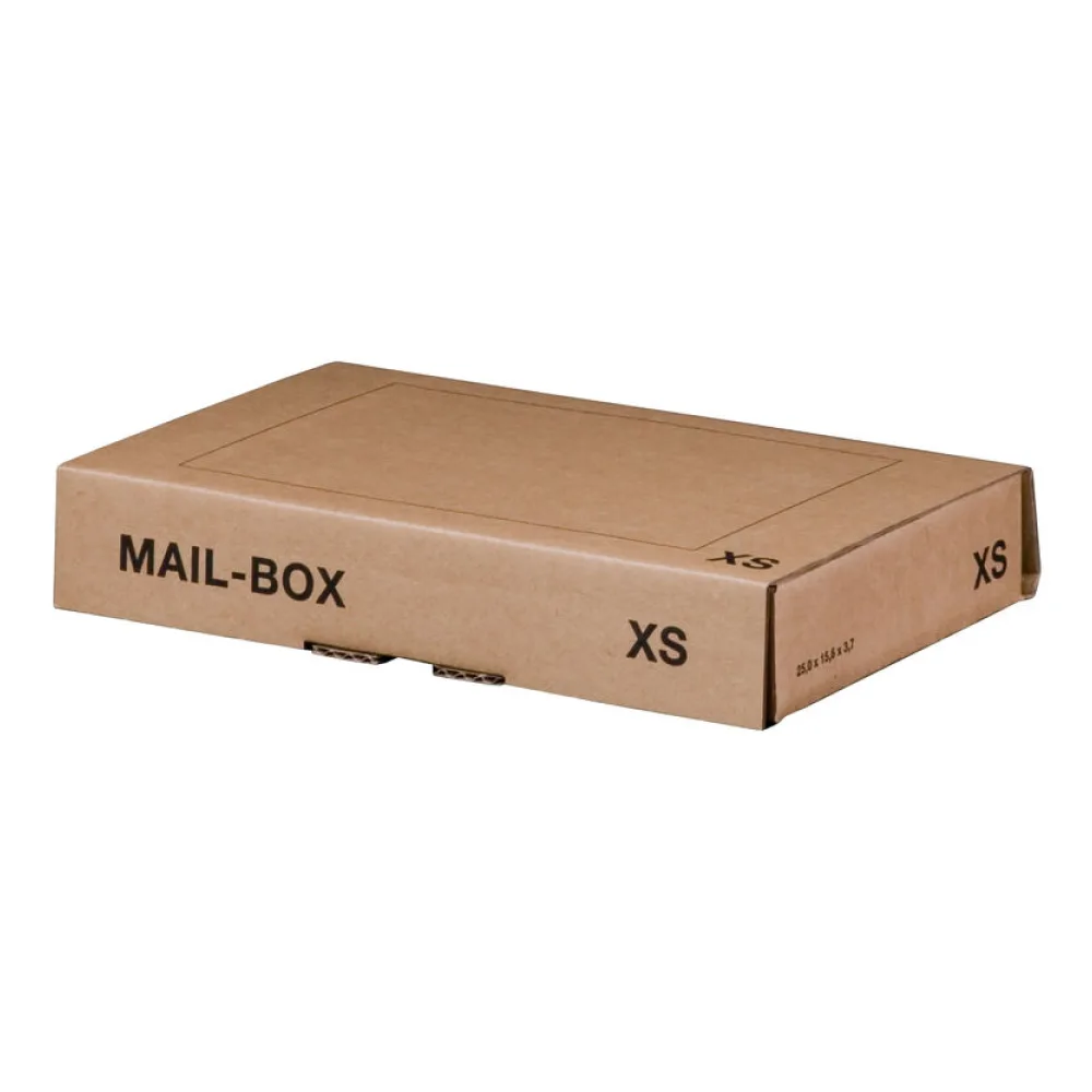 Versandkarton 244x145x43mm MAILBOX XS mit Steckverschluss wiederverschließbar für Maxibrief braun – Bild 2