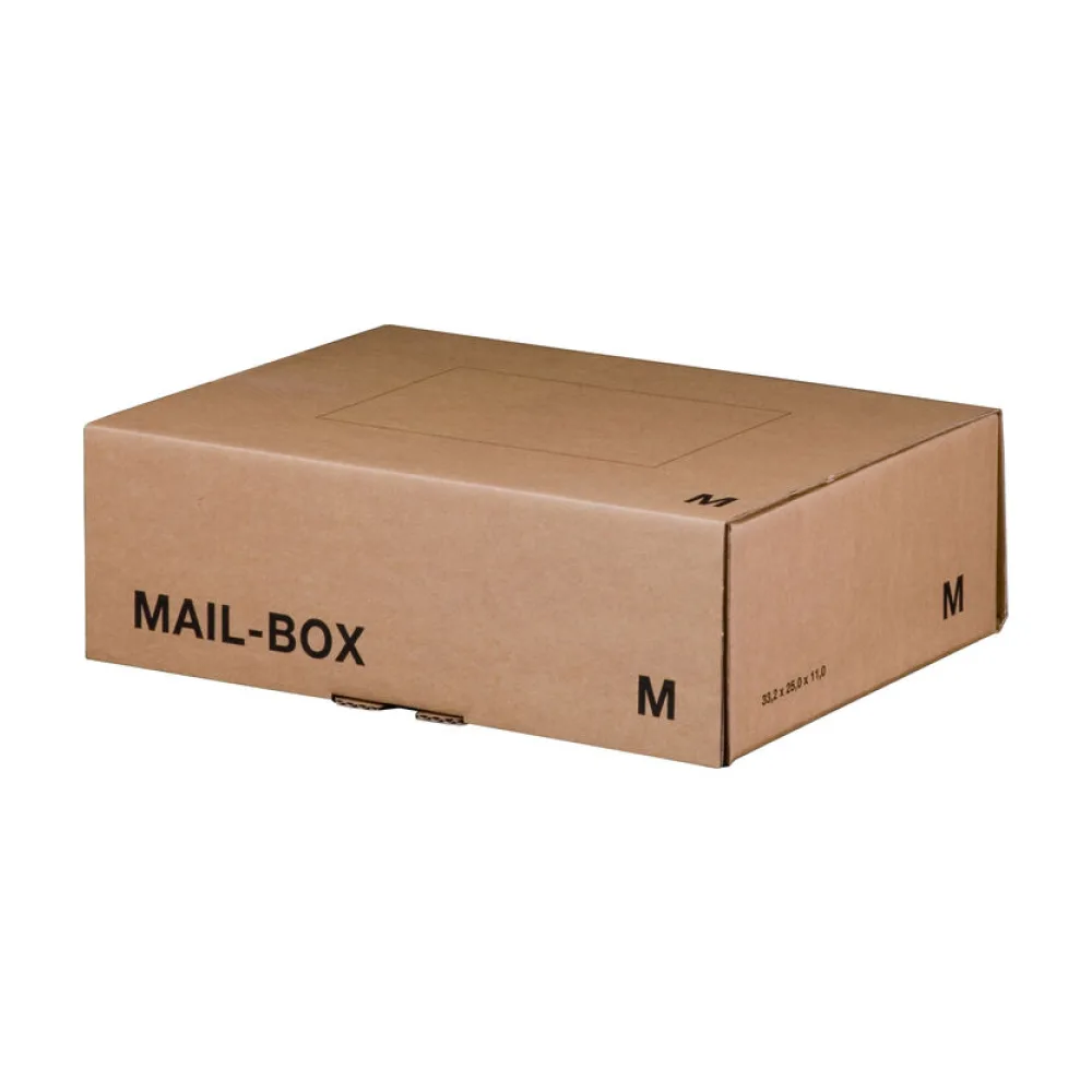 Versandkarton 331x241x104mm MAILBOX M mit Steckverschluss wiederverschließbar braun – Bild 2