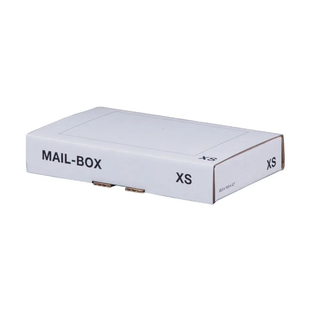 Versandkarton 244x145x43mm MAILBOX XS mit Steckverschluss wiederverschließbar für Maxibrief weiß – Bild 2
