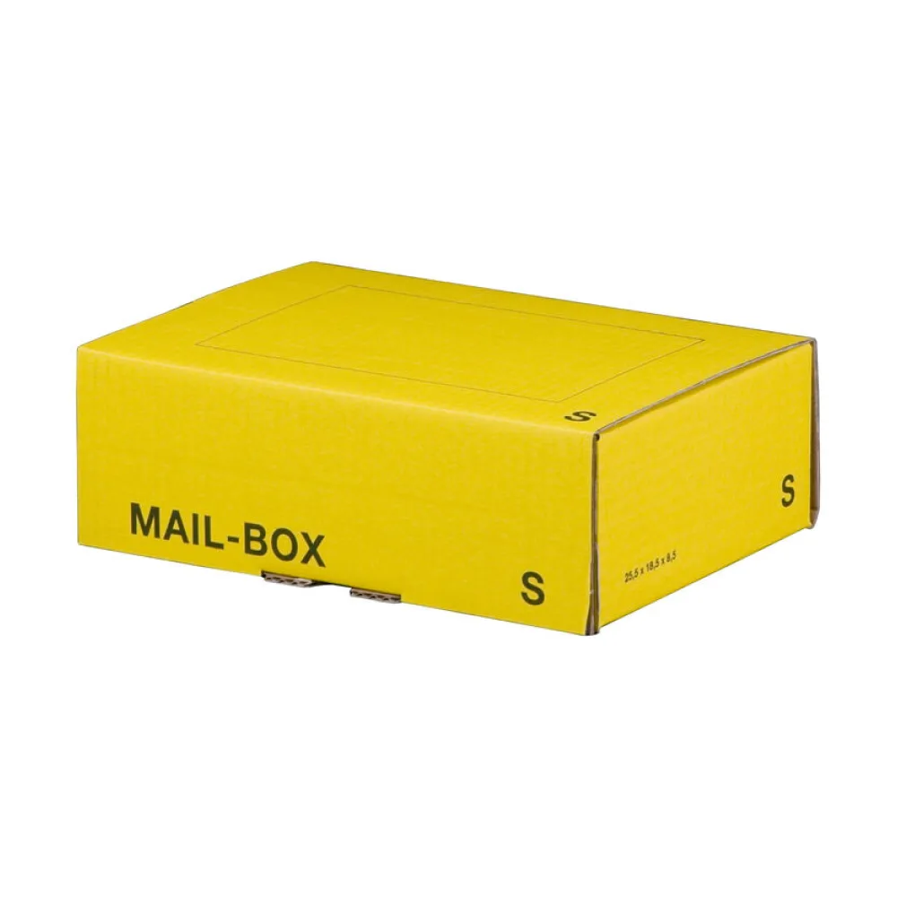 Versandkarton 249x175x79mm MAILBOX S mit Steckverschluss wiederverschließbar gelb – Bild 2