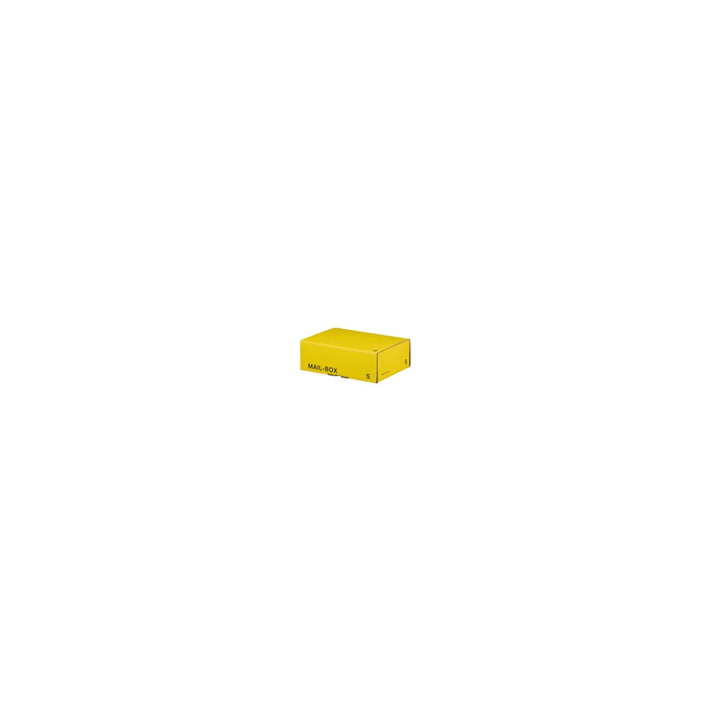 Versandkarton 249x175x79mm MAILBOX S mit Steckverschluss wiederverschließbar gelb