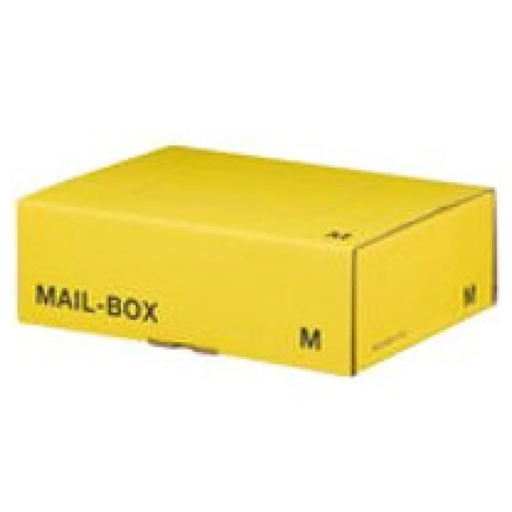 Versandkarton 331x241x104mm MAILBOX M mit Steckverschluss wiederverschließbar gelb – Bild 3