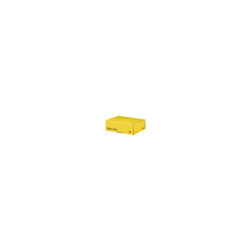 Versandkarton 331x241x104mm MAILBOX M mit Steckverschluss wiederverschließbar gelb
