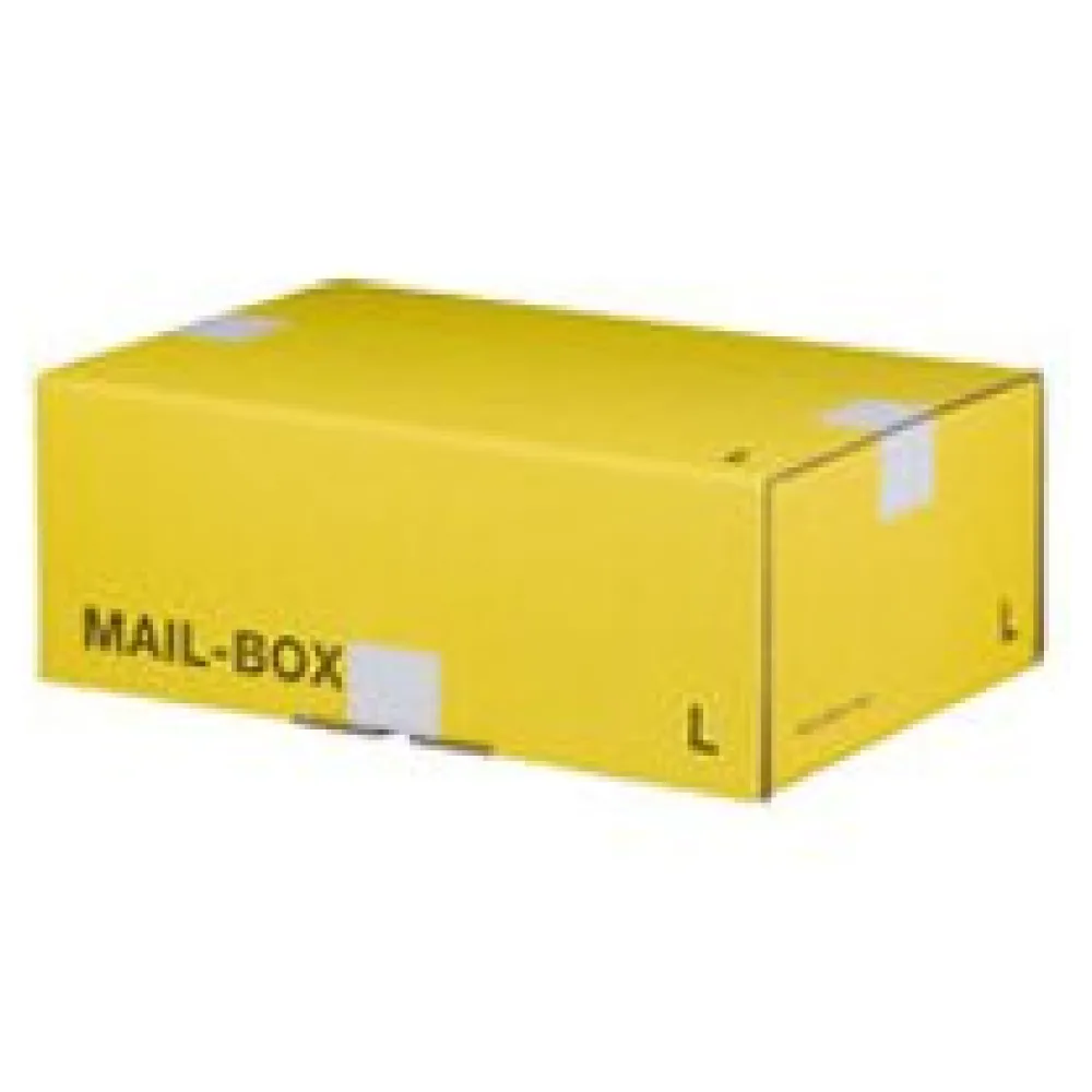 Versandkarton 395x248x141mm MAILBOX L mit Steckverschluss wiederverschließbar gelb – Bild 3