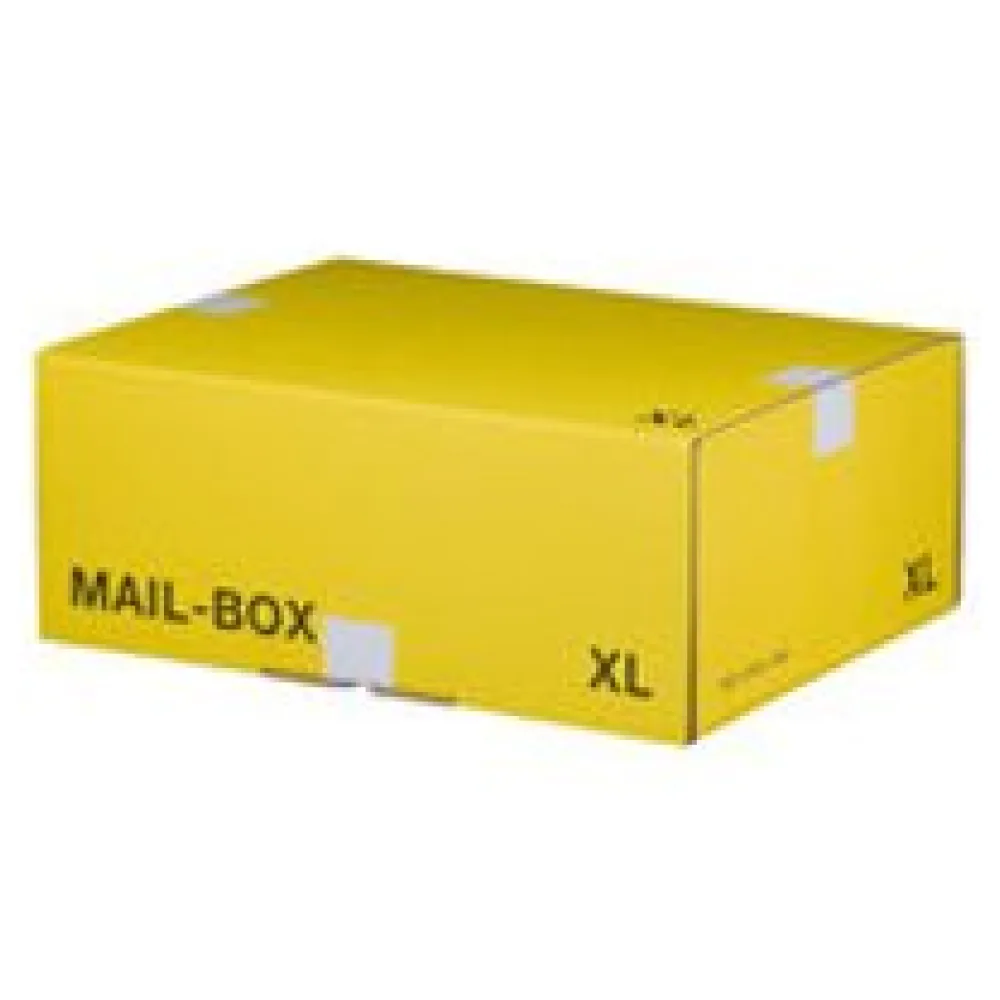 Versandkarton 460x333x174mm MAILBOX XL mit Steckverschluss wiederverschließbar gelb – Bild 3