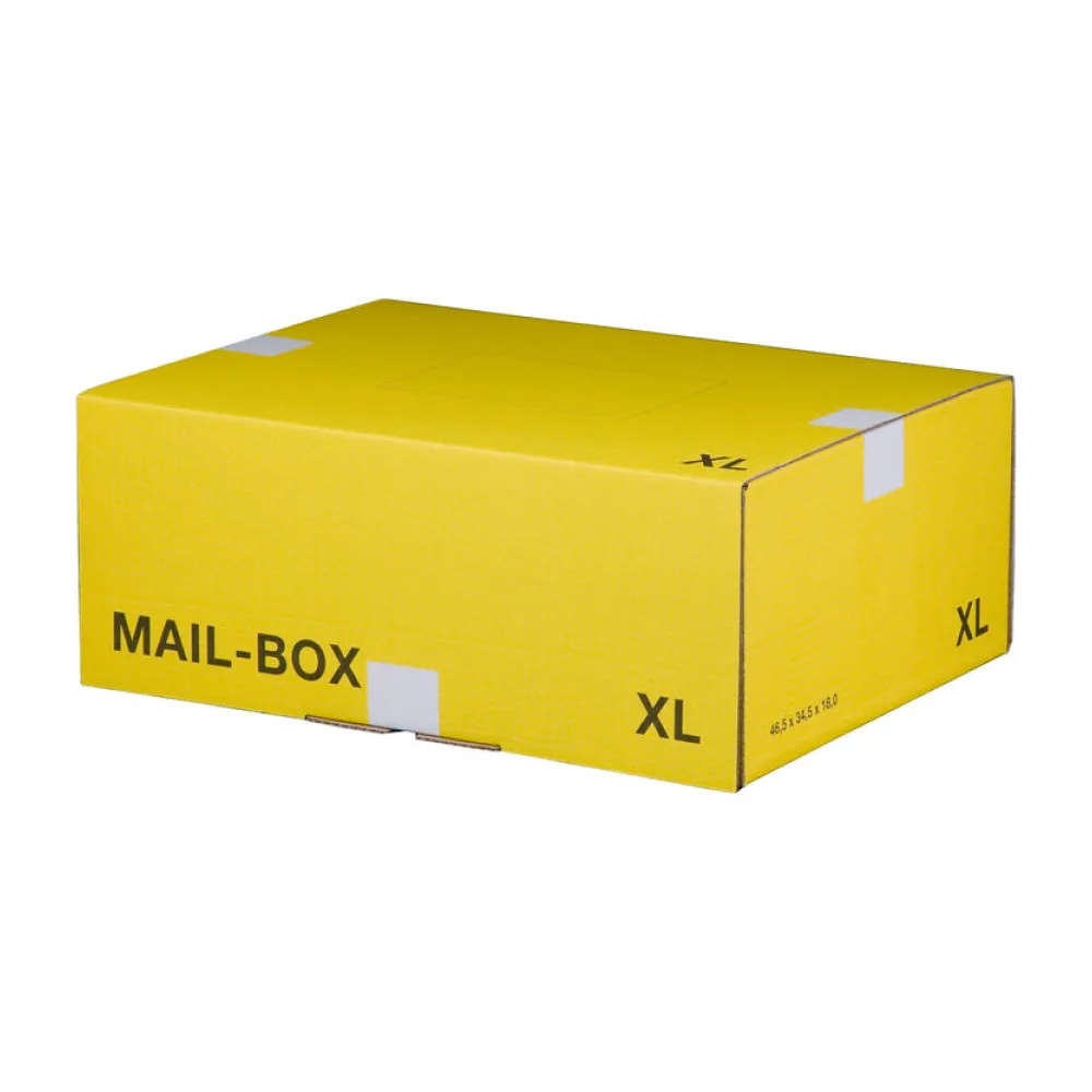 Versandkarton 460x333x174mm MAILBOX XL mit Steckverschluss wiederverschließbar gelb – Bild 2