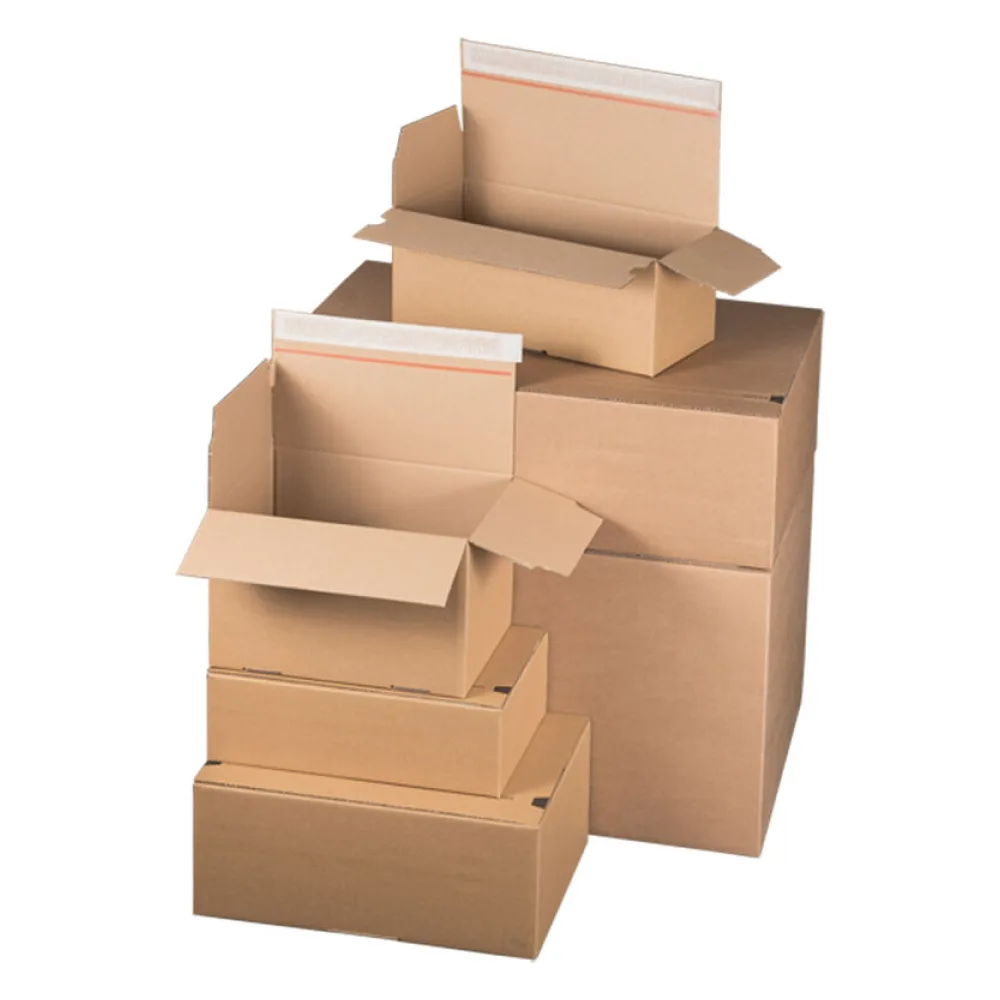 Schnellaufrichtekarton 200x150x90mm Selbstklebeverschluss Aufreißfaden Automatikboden braun – Bild 2