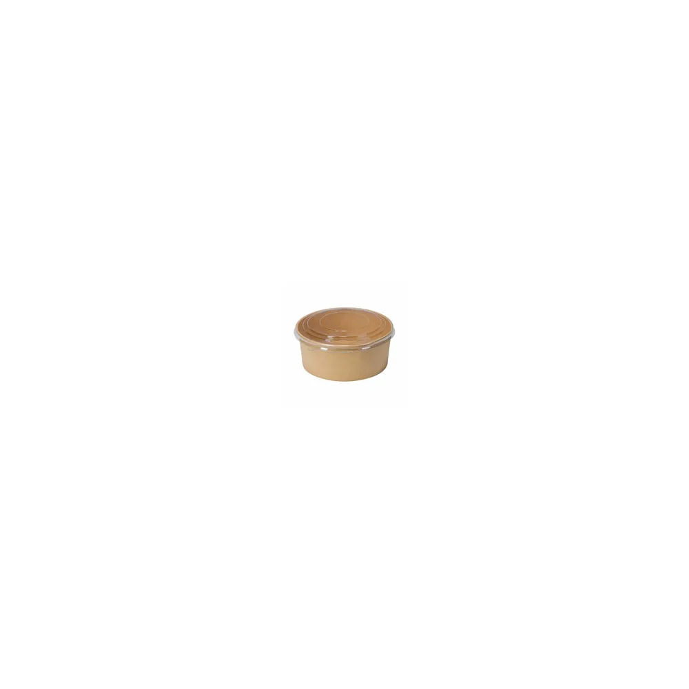 Salatschalen 1300ml aus Kraftpapier braun inkl. Deckel transparent rPet, 50 Stk.
