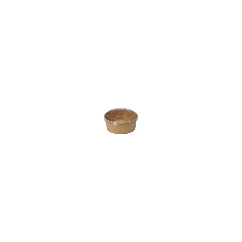 Salatschalen 500ml aus Kraftpapier braun inkl. Deckel transparent rPet, 50 Stk.