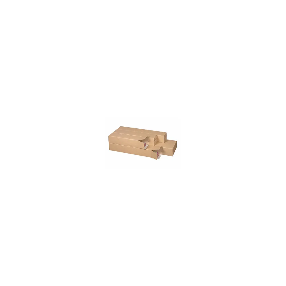 Versandhülsen 435x105x105mm PLAN BOX braun quadratisch mit Selbstklebeverschluss & Aufreißfaden