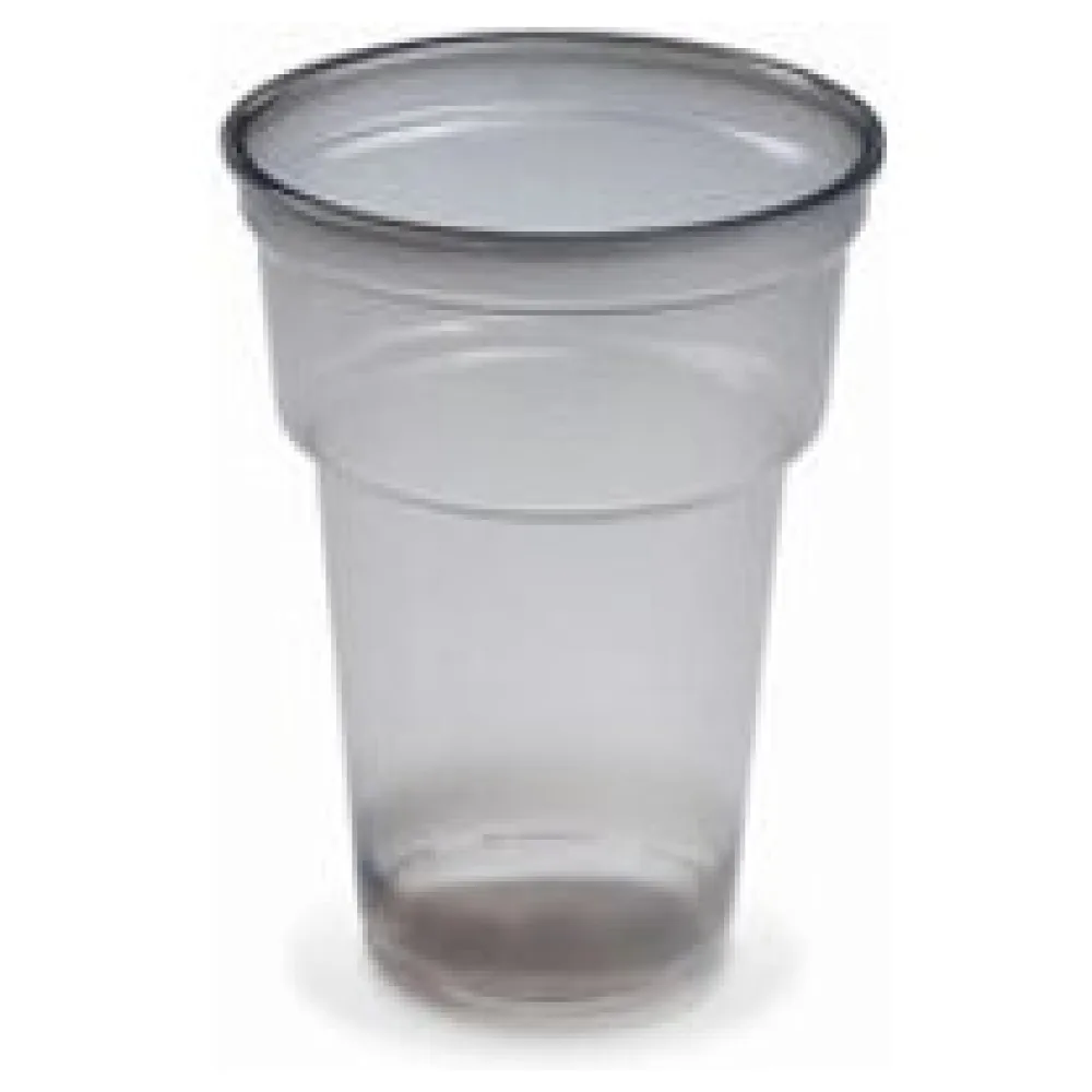 Mehrwegbecher Pfandbecher rauch-grau transparent PP Eichstrich 0,2 l O 7,8 cm, 50 Stk. – Bild 3