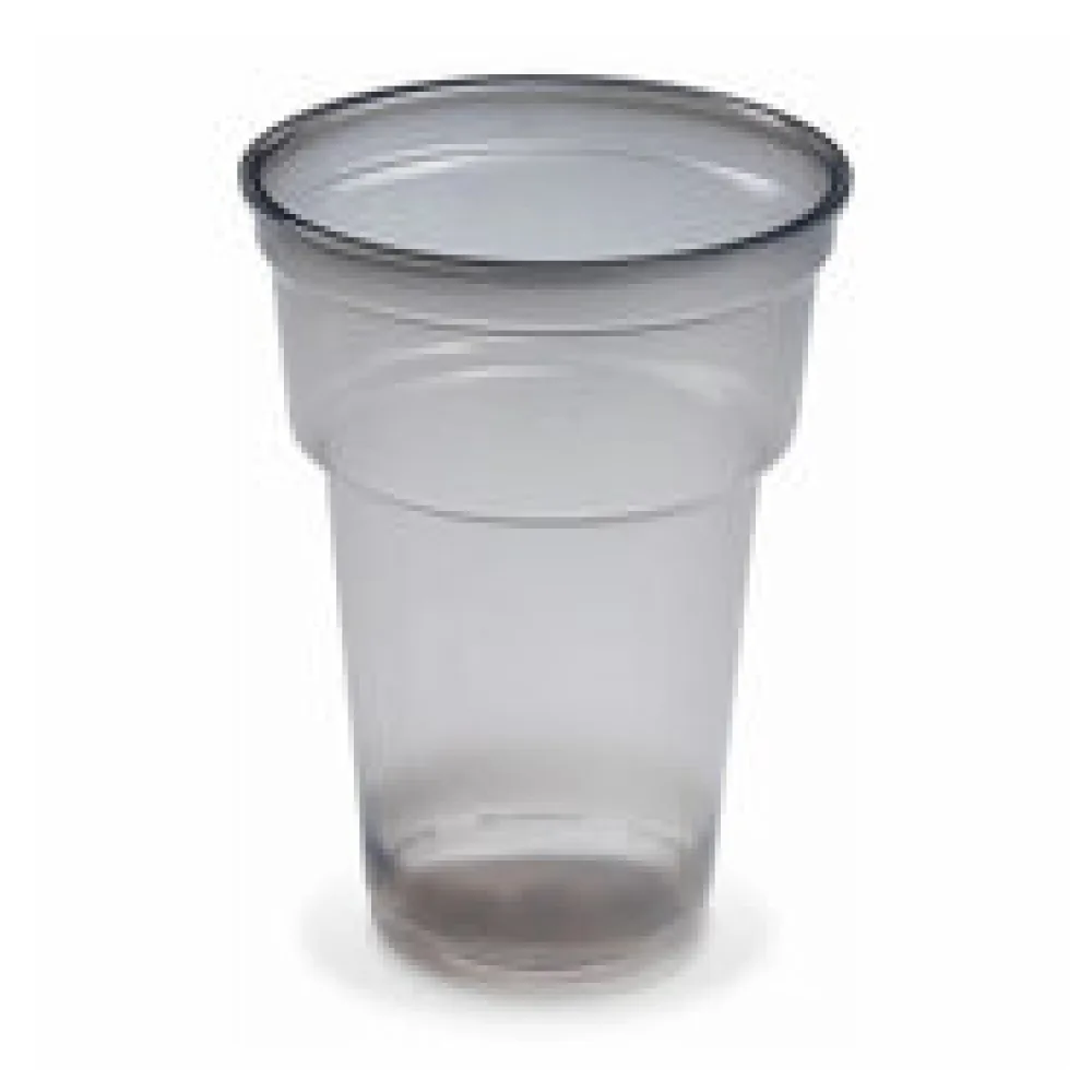 Mehrwegbecher Pfandbecher rauch-grau transparent PP Eichstrich 0,2 l O 7,8 cm, 50 Stk.
