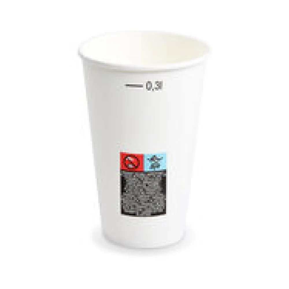 Heiß- und Kaltgetränkebecher Pappbecher FSC Mix/PE weiß 300ml Eichstrich O 80mm, 50 Stk.