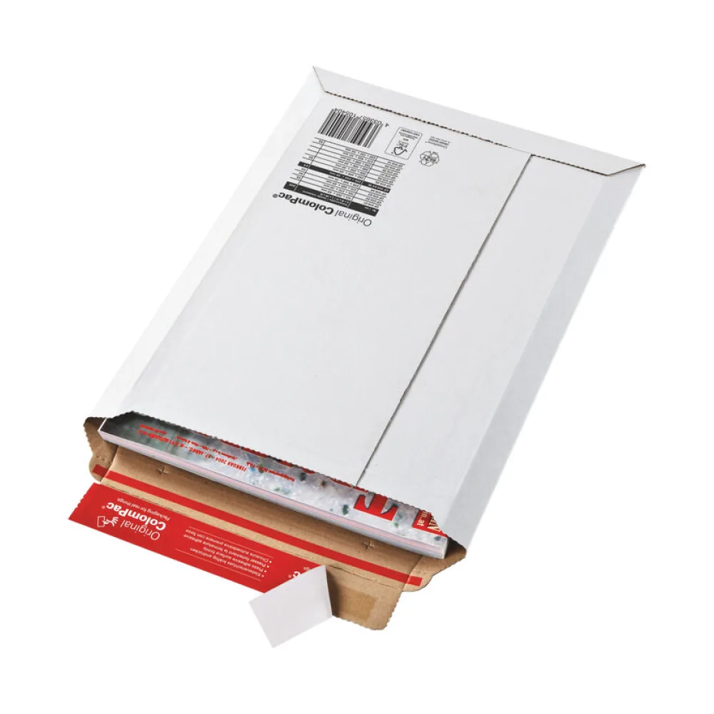 Versandtaschen 235 x 340 x -35 mm extrem starke Wellpappe Selbstklebeverschluss Aufreißfaden weiß – Bild 2