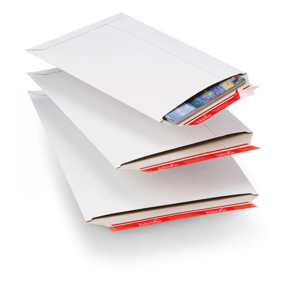 Versandtaschen 210 x 265 x -30 mm Vollpappe Selbstklebeverschluss Aufreißfaden weiß – Bild 2