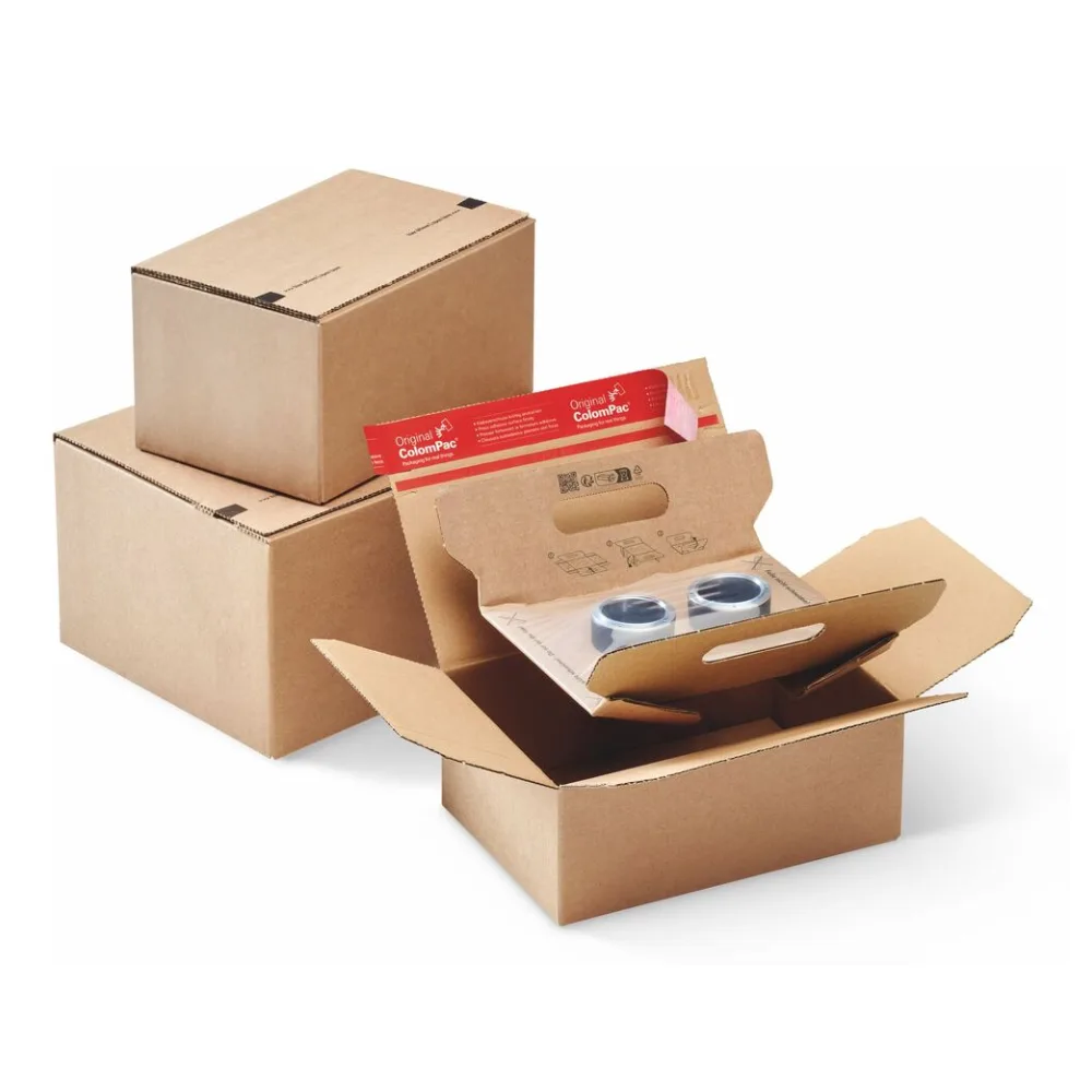 Blitzbodenkarton 591 x 398 x 315mm doppelwellig mit Selbstklebeverschluss und Aufreißfaden, braun – Bild 2