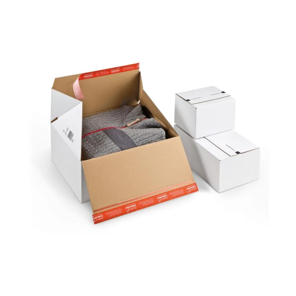 Blitzbodenkarton 189 x 154 x 131mm Premium mit doppelten Selbstklebeverschluss & Aufreißfaden weiß – Bild 2