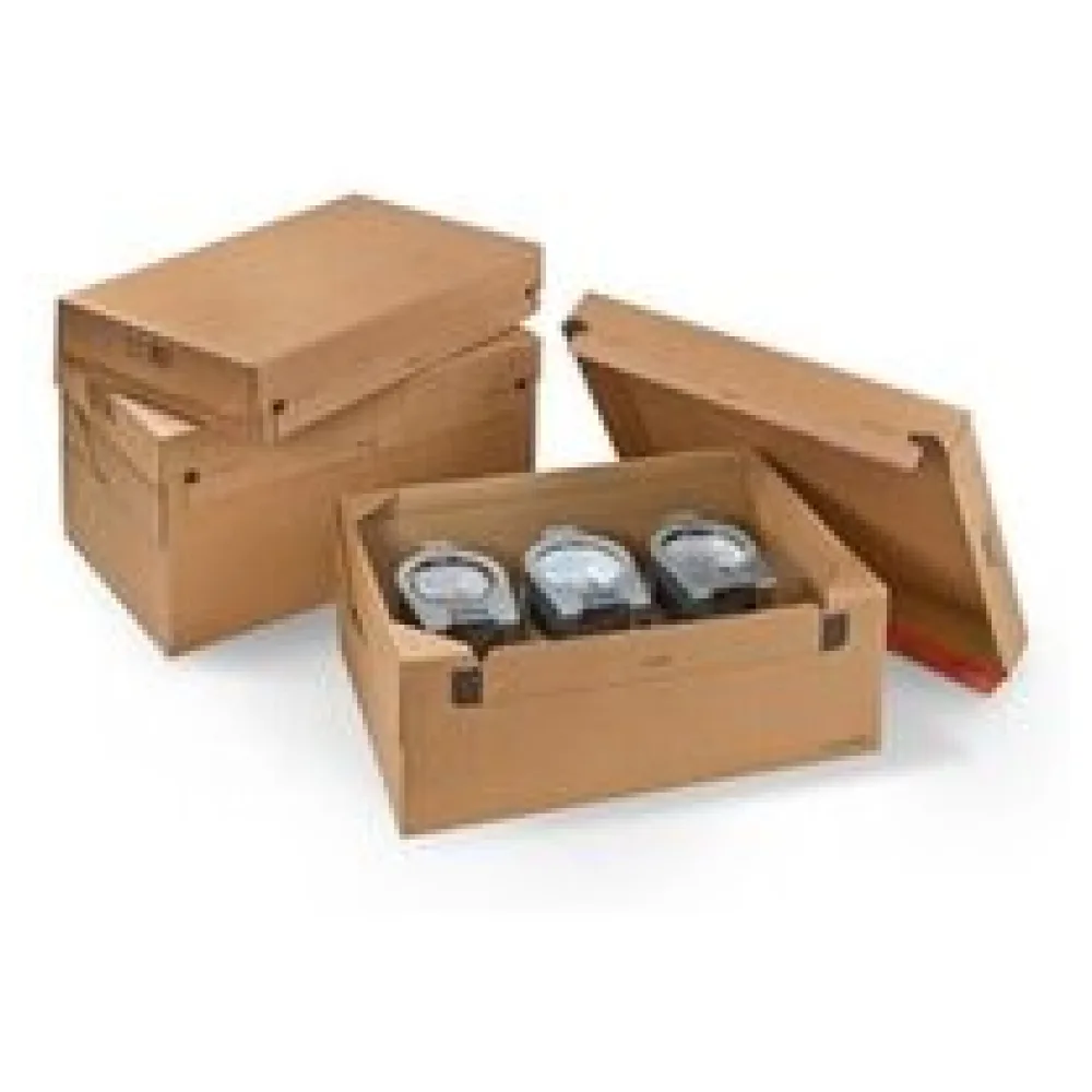 Euroboxen XL 600 x 400 x 200mm mit Deckel - Selbstklebeverschluss & Aufreißfaden braun – Bild 3