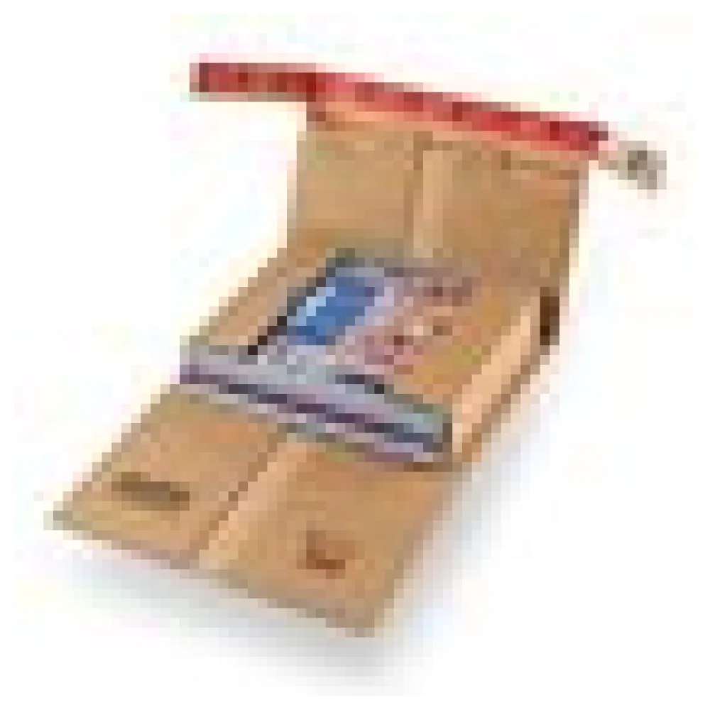 Robuste Versandverpackung 371 x 304 x -90mm mit Sicherungslaschen, Selbstklebeverschluss & Aufreißfaden braun – Bild 4