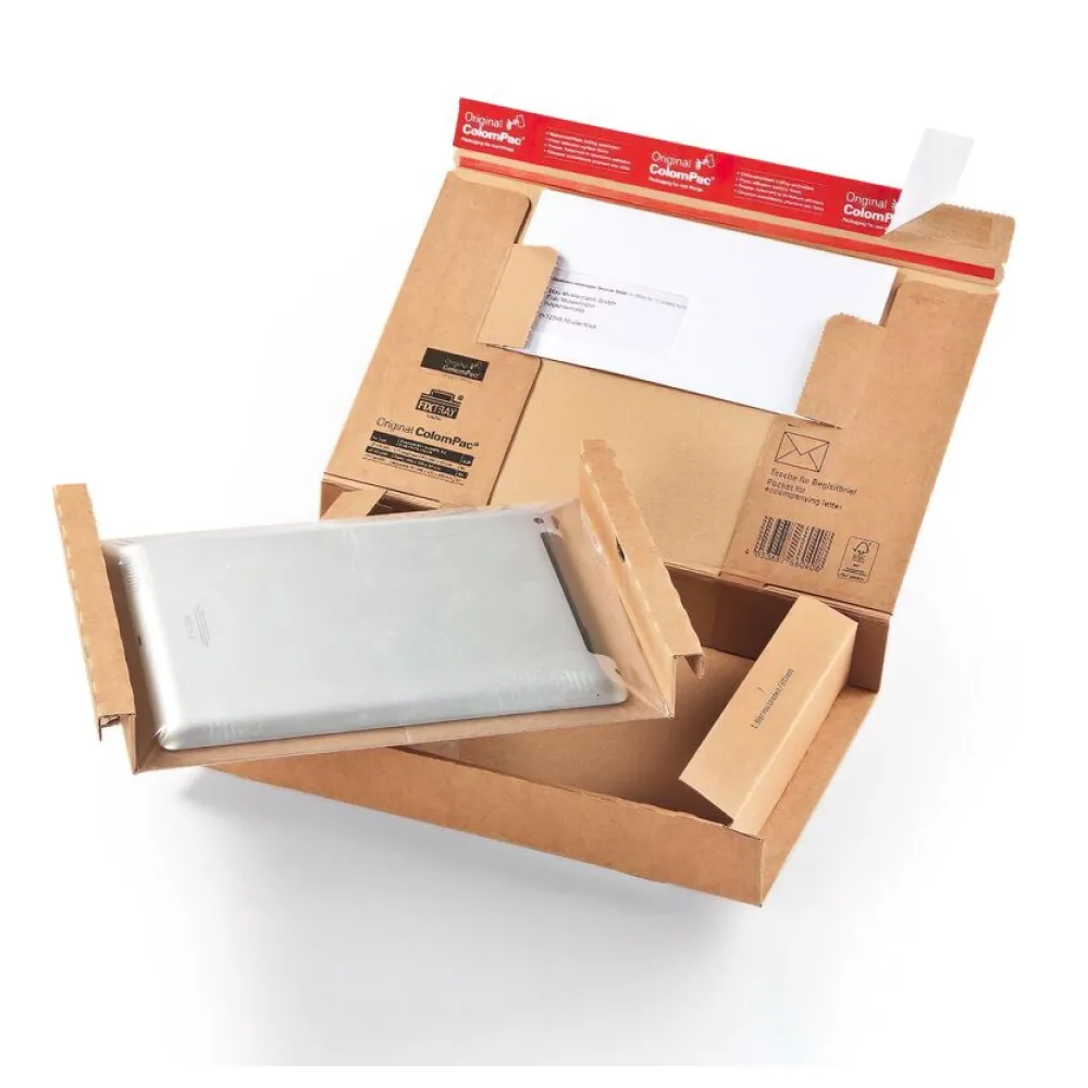 Fixtray für 10" Tablet inkl. Versandkarton mit Selbstklebeverschluss & Aufreißfaden braun – Bild 2