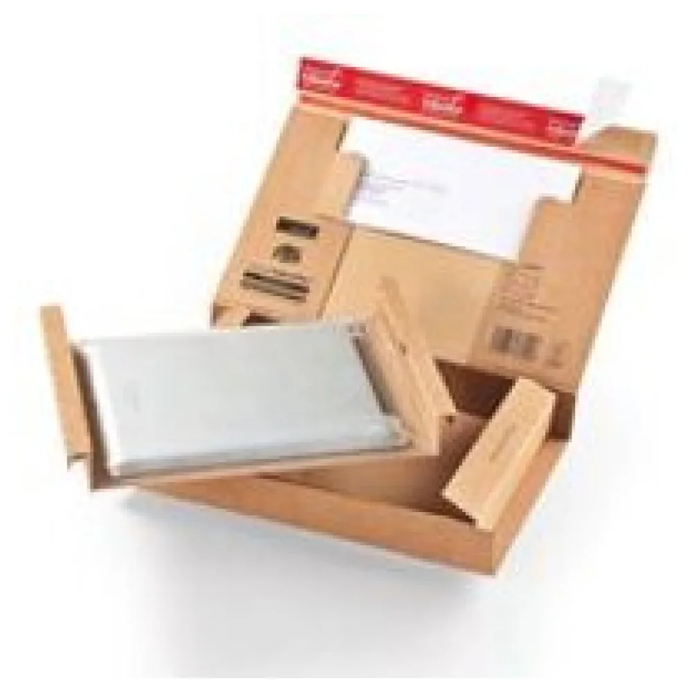 Fixtray für 10" Tablet inkl. Versandkarton mit Selbstklebeverschluss & Aufreißfaden braun – Bild 3