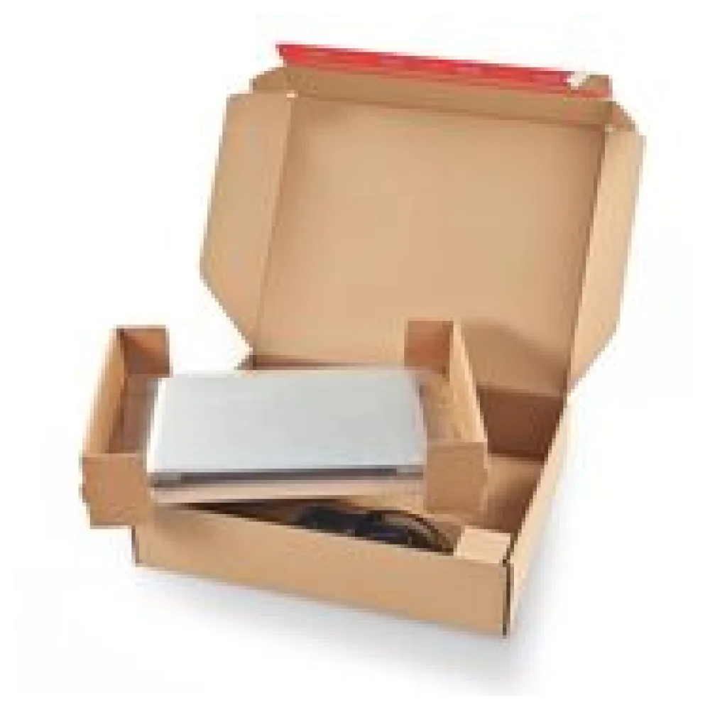 Fixtray für 17" Notebook inkl. Versandkarton mit Selbstklebeverschluss & Aufreißfaden braun
