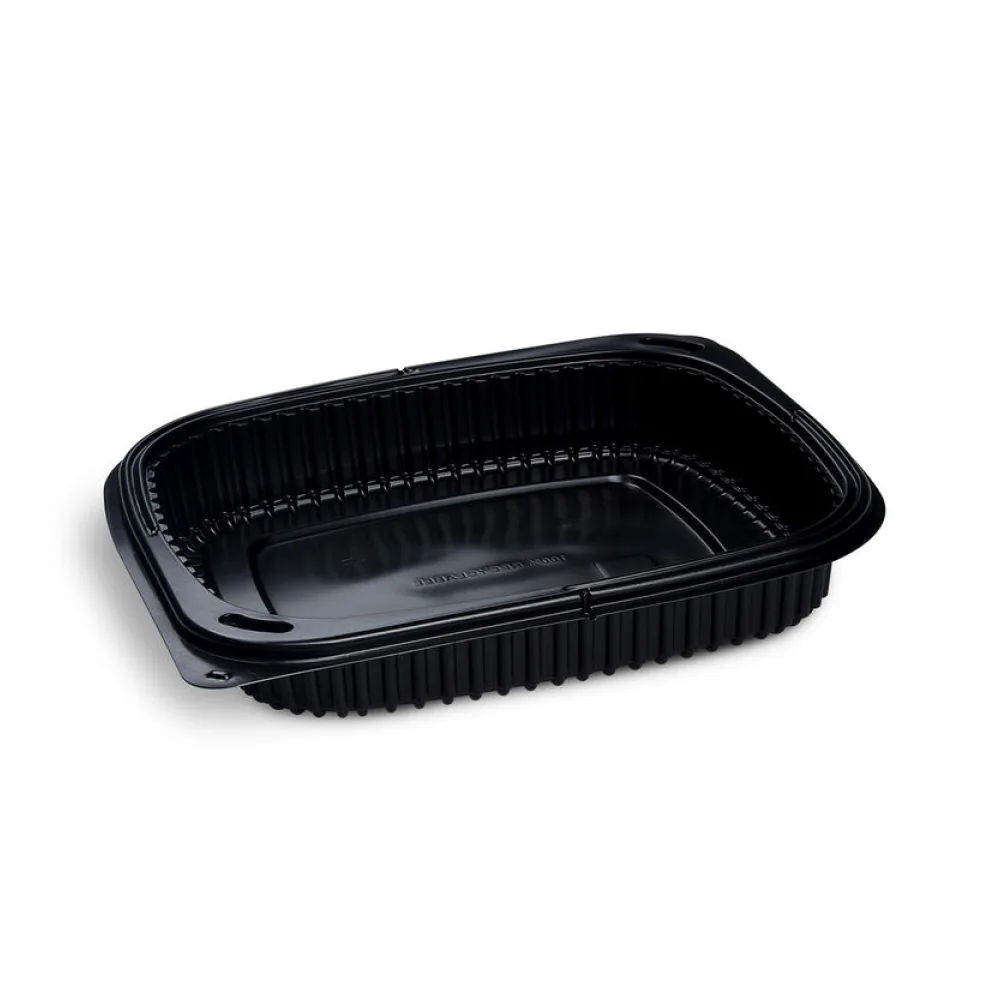 Mehrweg Menüschalen ungeteilt 240 x 210 x 40 mm Mikrowellengeeignet schwarz 1200ml, 100 Stk. – Bild 2