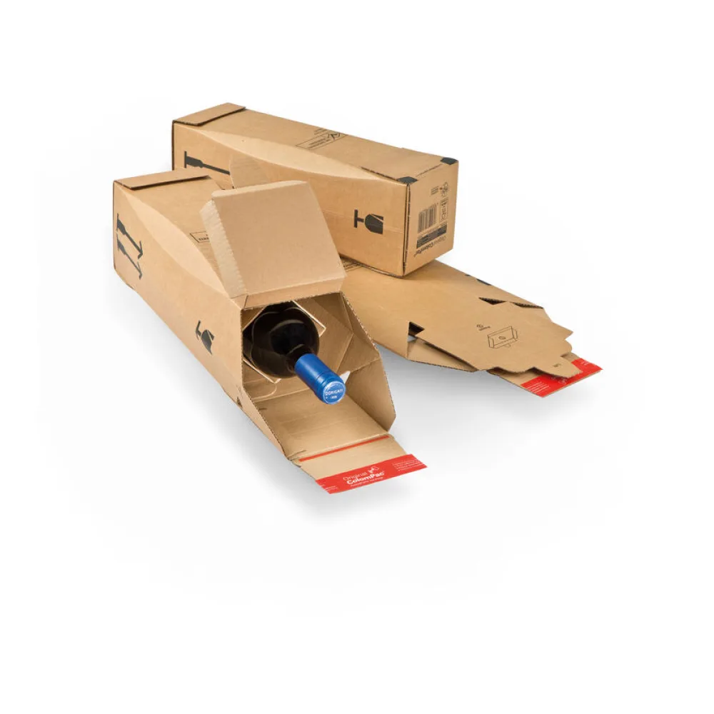 Flaschenversandkarton für 1 Flasche 362 x 115 x 115mm mit DHL Zertifizierung braun – Bild 2