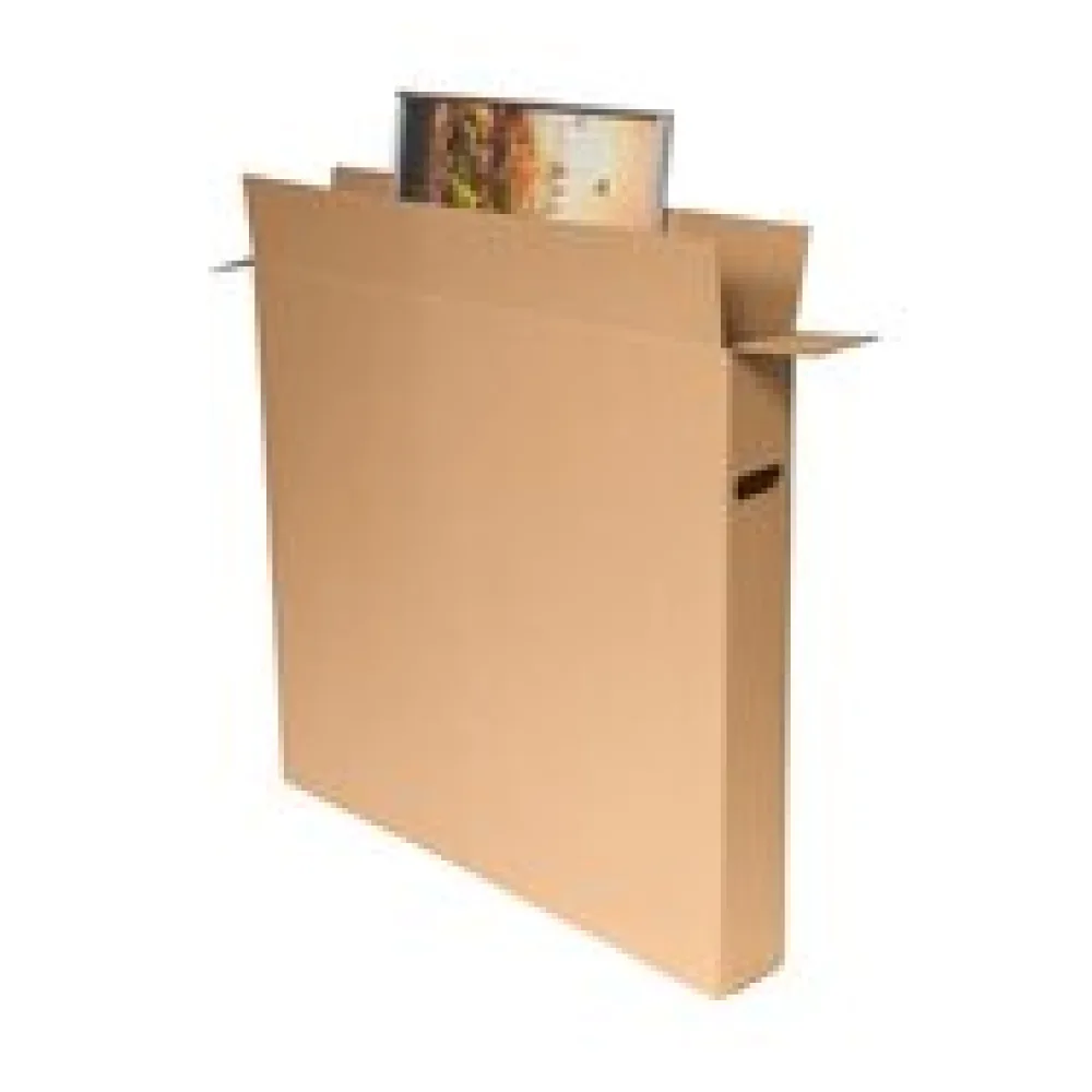 Bilderkarton 900x120x800mm mit seitlichen Griffmulden stabil 2-wellig braun