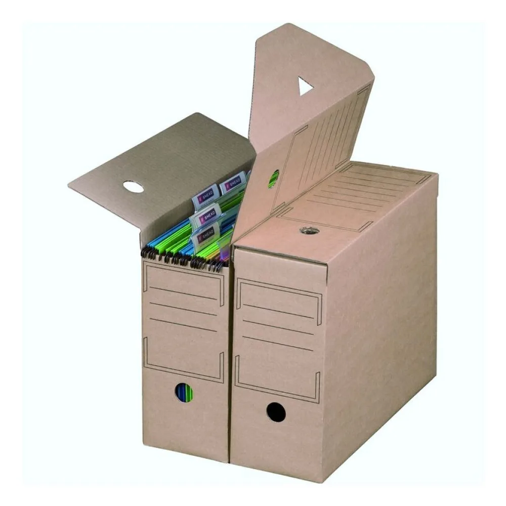 Archiv-Ablagebox für Hängemappen 328x115x239mm wiederverschließbar braun – Bild 2
