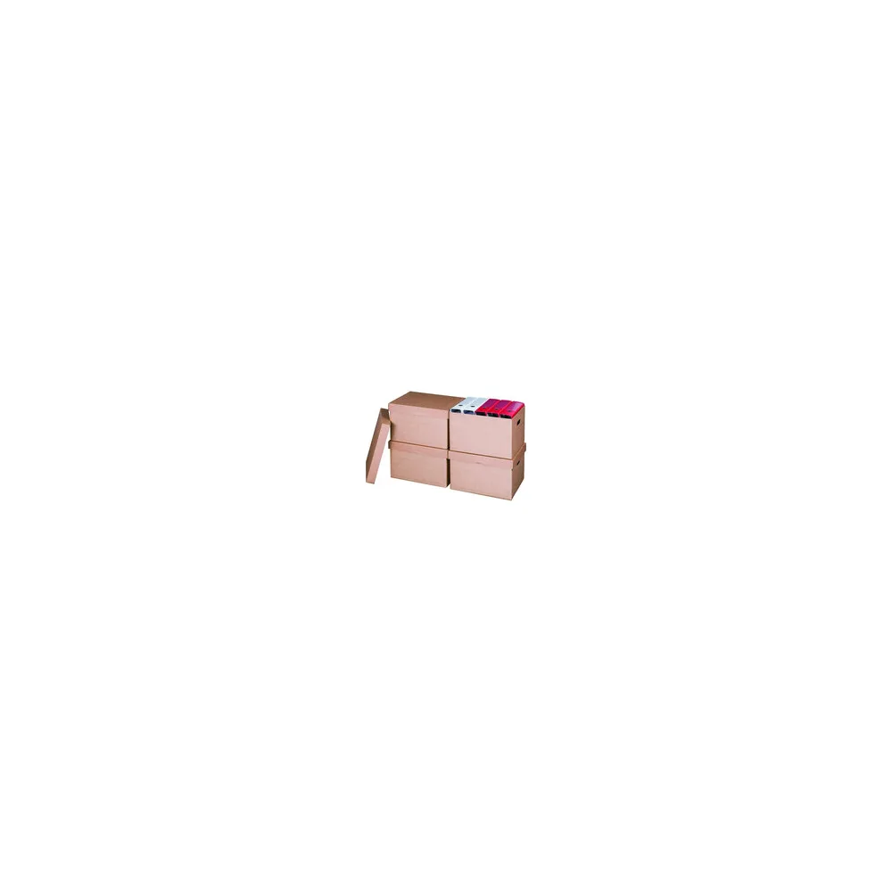 Archivboxen 413x330x266mm mit Stülpdeckel und praktischen Tragegriffen, braun