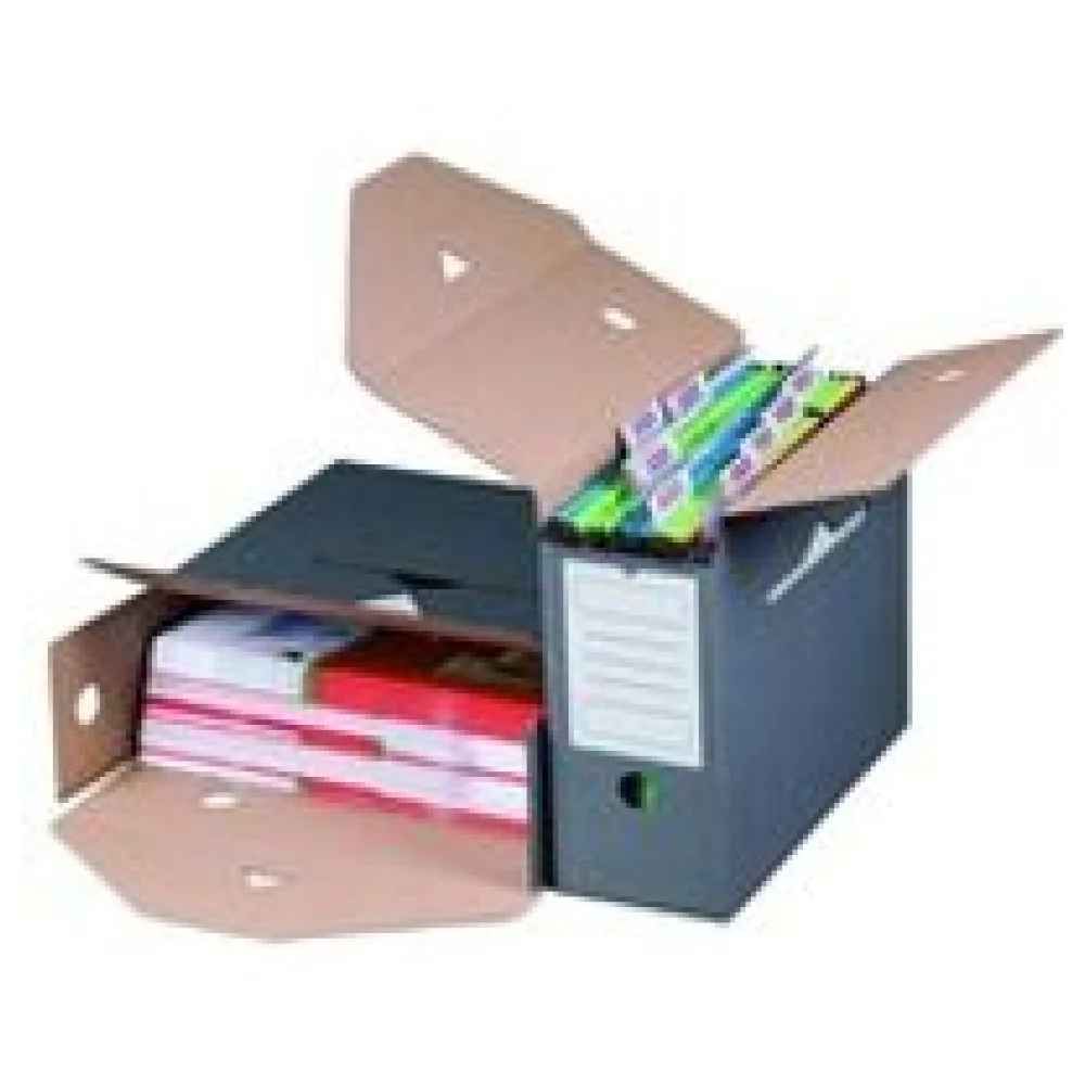 Archivbox für Hängemappen 330x120x265mm wiederverschließbar anthrazit – Bild 3