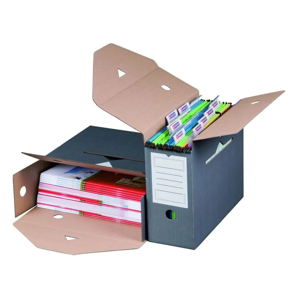 Archivbox für Hängemappen 330x120x265mm wiederverschließbar anthrazit – Bild 2