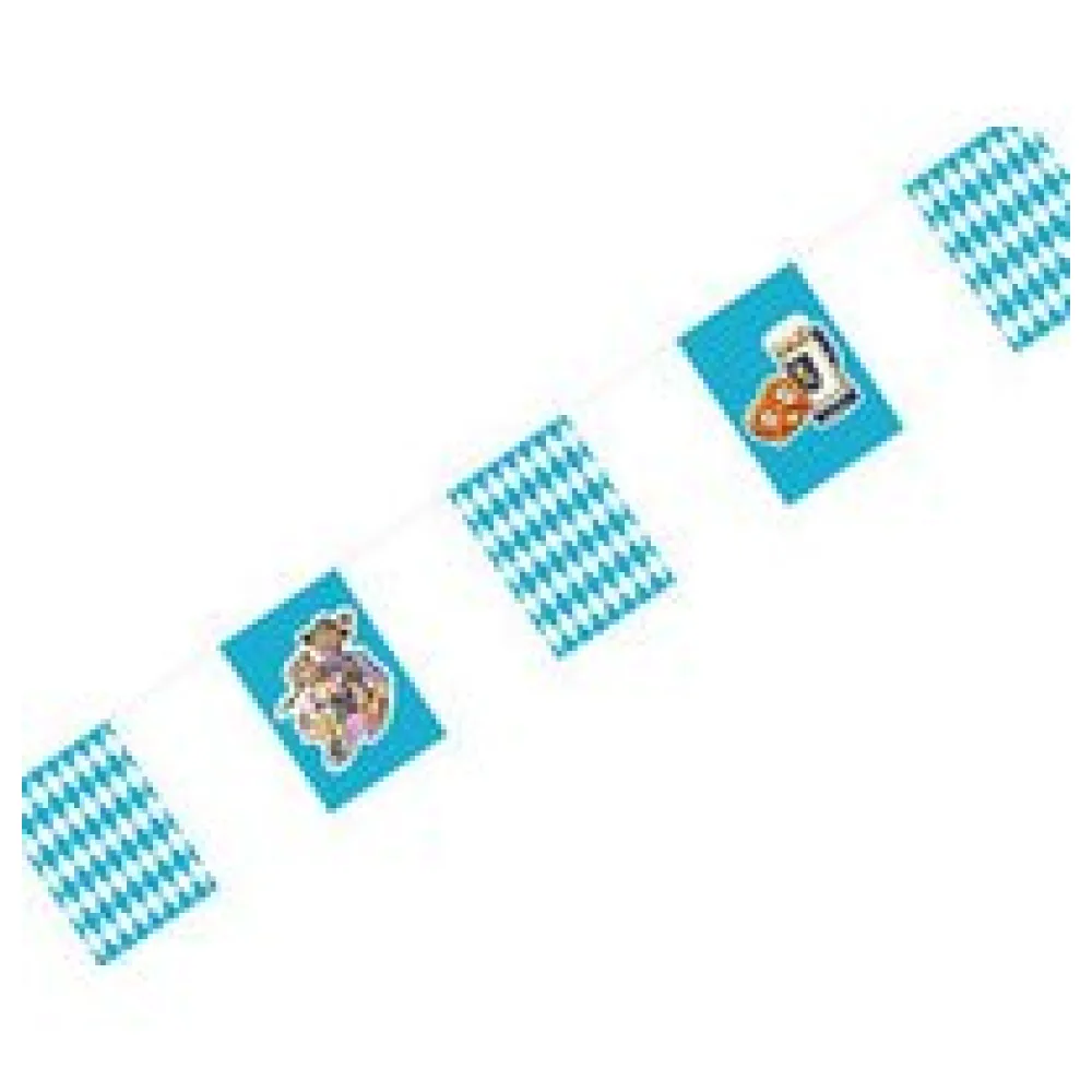 Wimpelkette Oktoberfest Bayerische Raute blau 8m – Bild 3