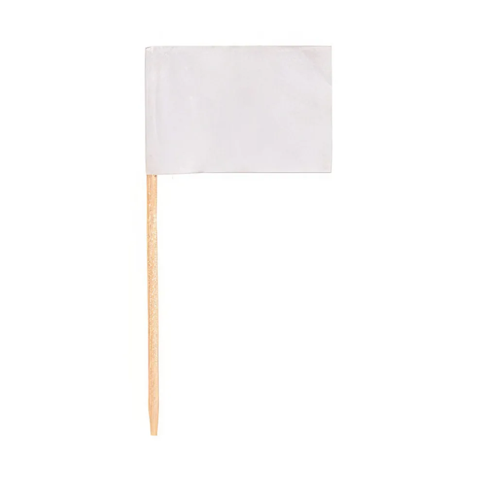 Flaggenpicker Fahnenpicker Deko-Picker zum selbst beschriften, weiß, 500 Stk. – Bild 2