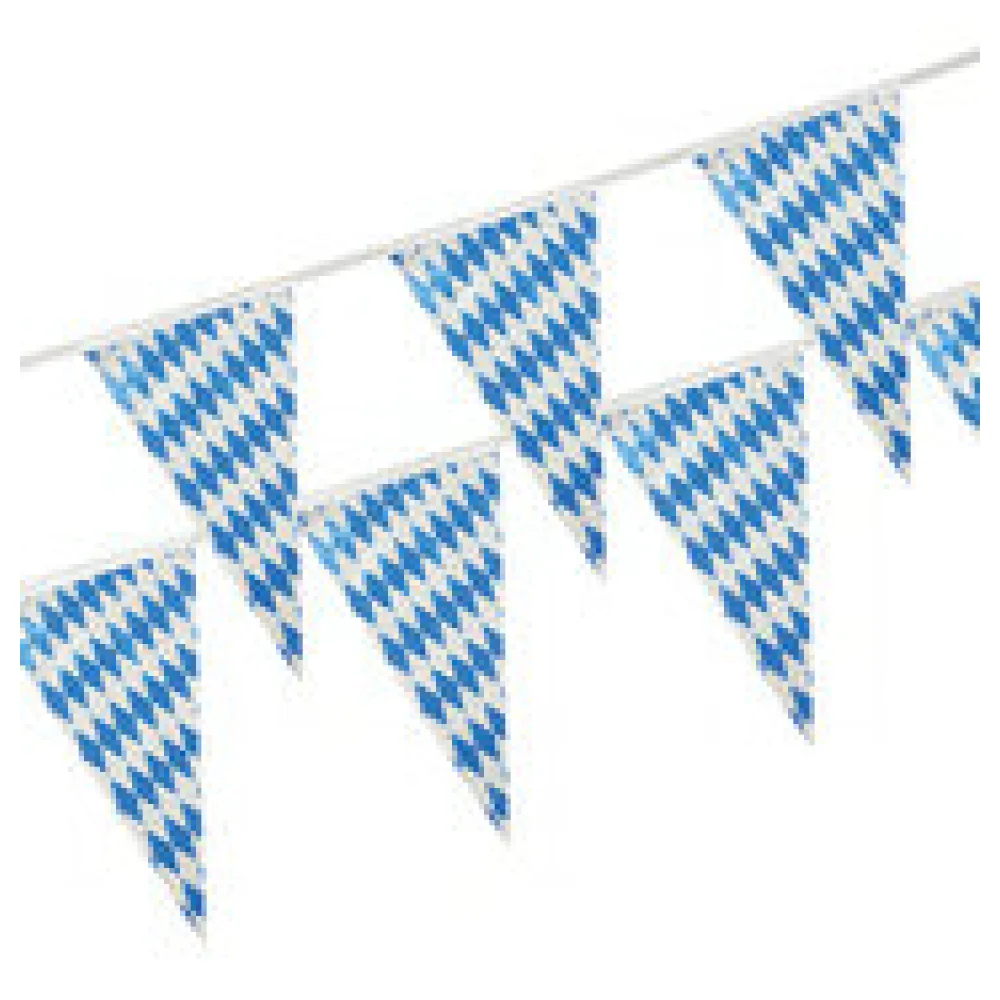Wimpelkette Oktoberfest Bayerische Raute blau 4m wetterfest