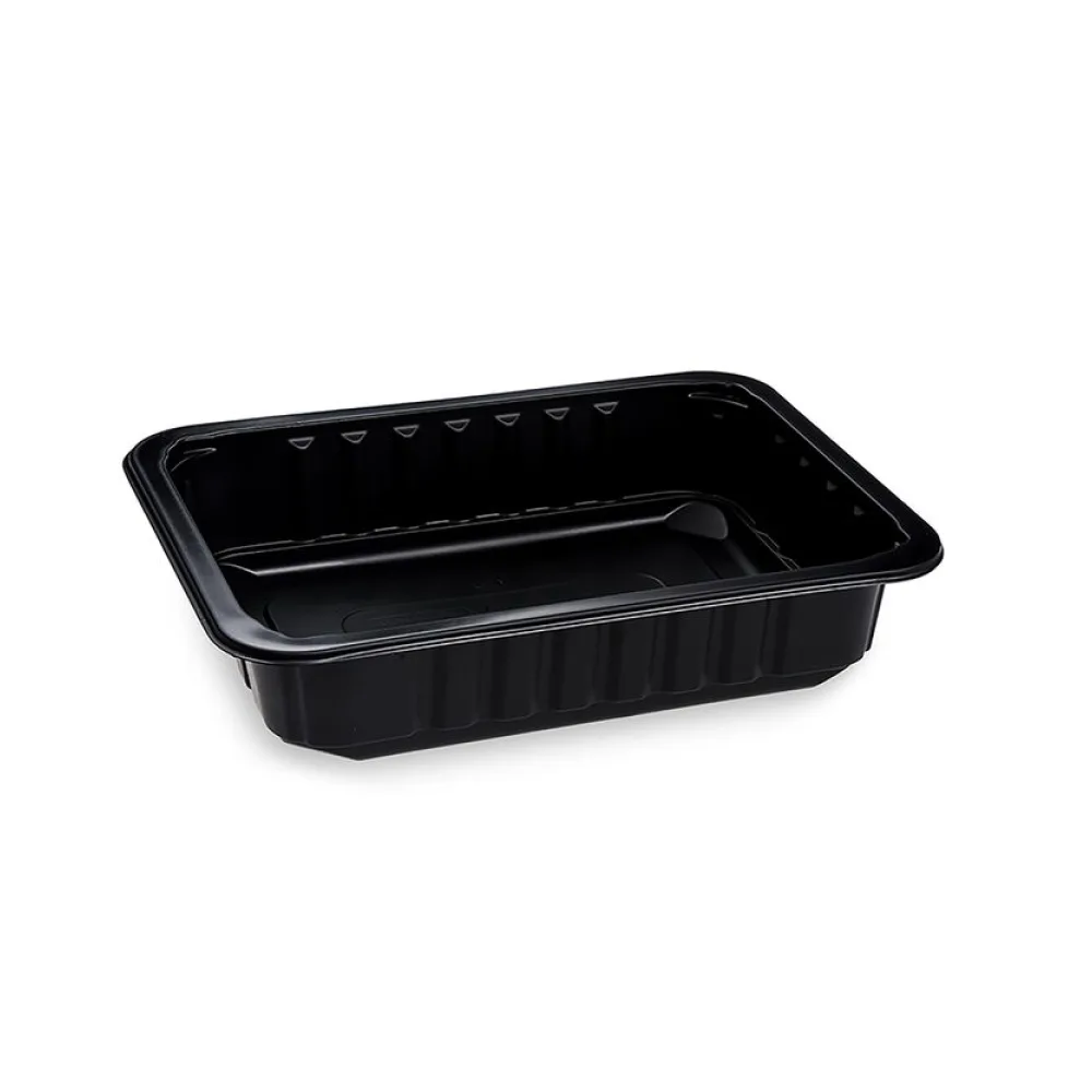 Siegelschalen Menüschalen ungeteilt 22,7 x 17,8 x 5 cm schwarz 1400ml, 320 Stk. – Bild 2