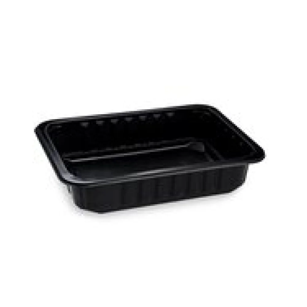 Siegelschalen Menüschalen ungeteilt 22,7 x 17,8 x 5 cm schwarz 1400ml, 320 Stk.