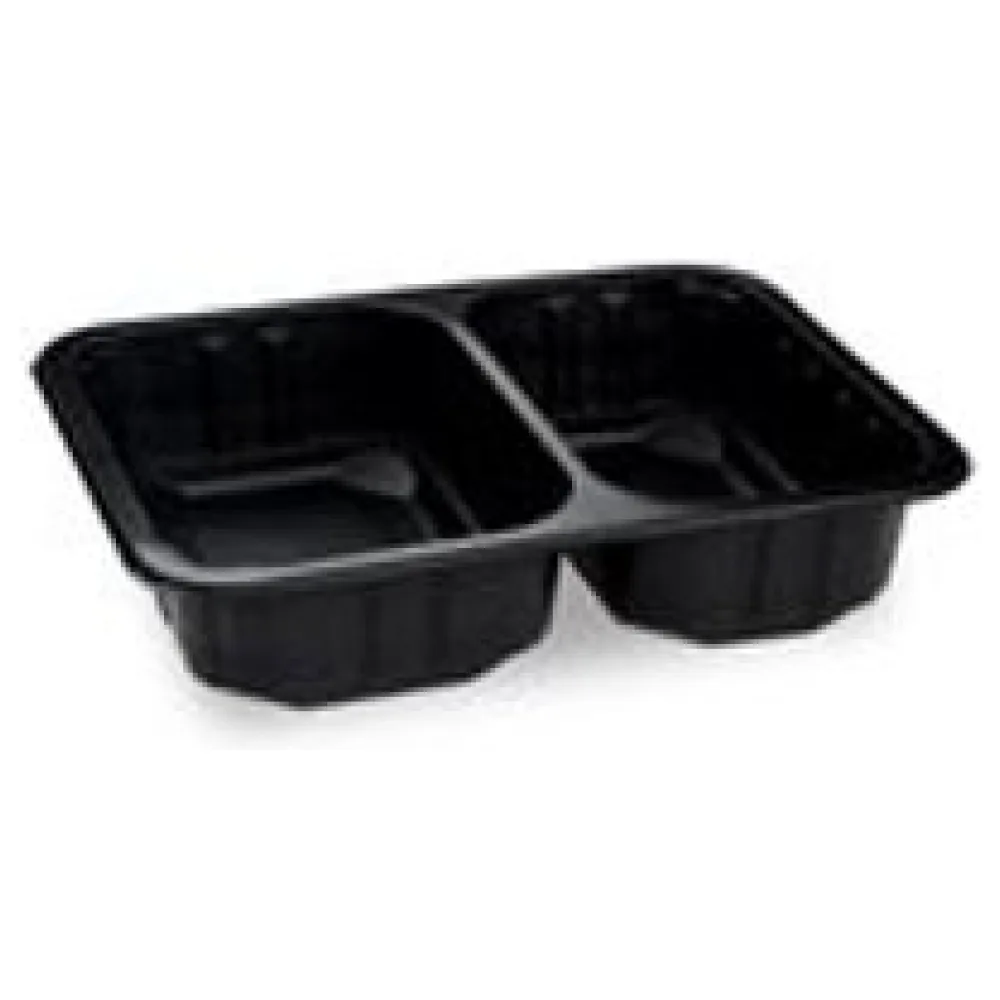 Siegelschalen Menüschalen 2- geteilt 22,7 x 17,8 x 5 cm schwarz 1300ml, 320 Stk. – Bild 3