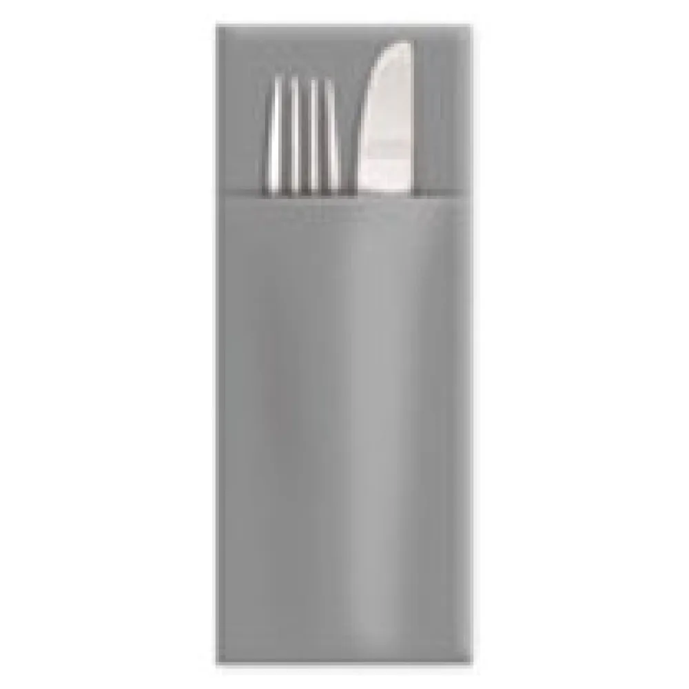 Servietten Bestecktaschen Premium 32 x 40 cm Airlaid grau, 50 Stk. – Bild 3